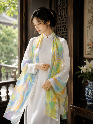 khăn lụa tơ tằm nha xá