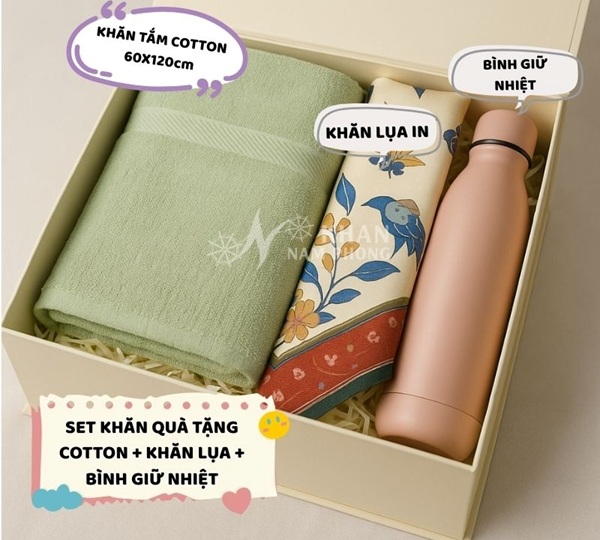 set khăn lụa quà tặng